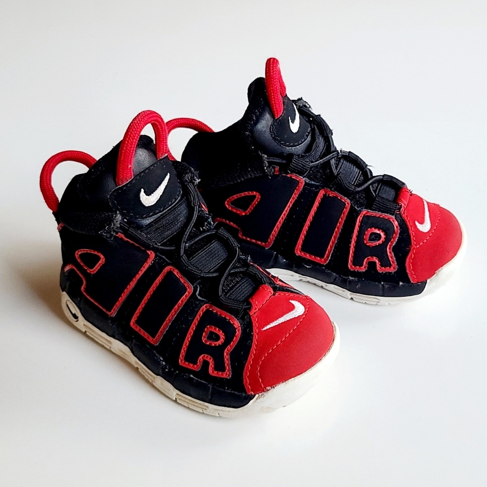Nike Air More Uptempo TD Red Toe Toddler Sneakers University Red 6C
